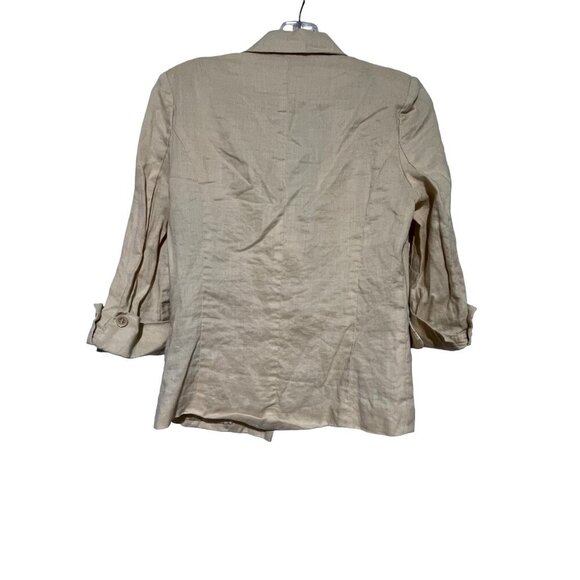 Papaya Ya Ramie Women's Rolled Up Sleeves Single Button Linen Blazer Y2K Size M - Picture 6 of 6